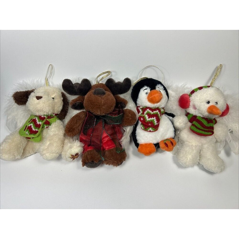Stuffed Animal Hanging Ornaments Angel Wings Embroidery On Foot